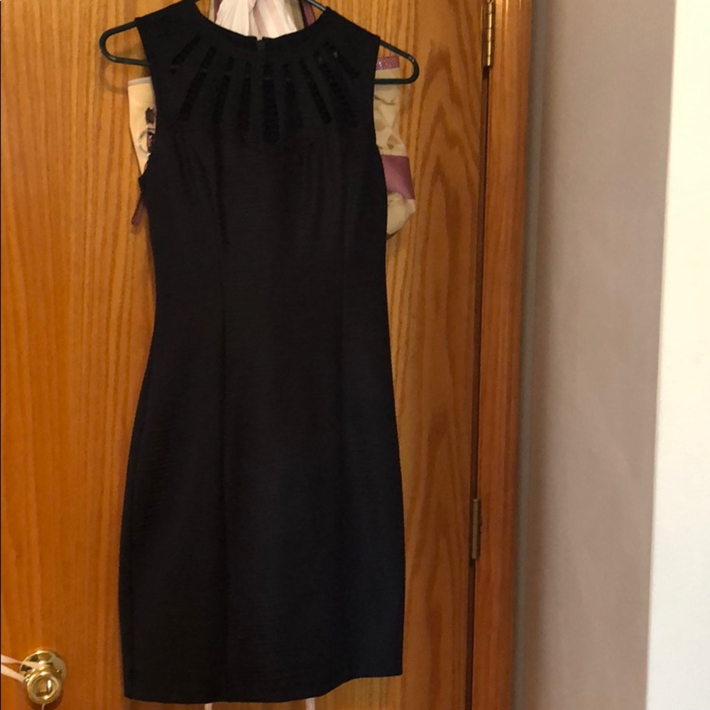 Navy lace top dress